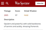 (WS 100) - 2005, Chateau L'Evangile, Pomerol, Bordeaux